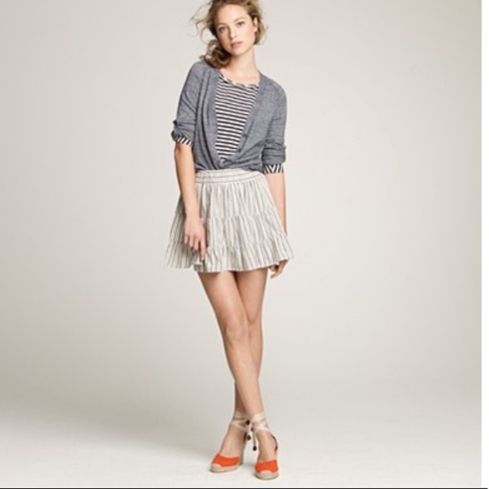 J Crew Chambray Stripe Mini Skirt